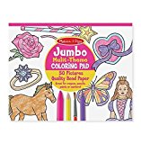 Melissa & Doug Jumbo 50-Page Kids' Coloring Pad - Horses, Hearts, Flowers, and More